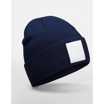 Beechfield Appliqué Patch Beanie Oxford Navy/White