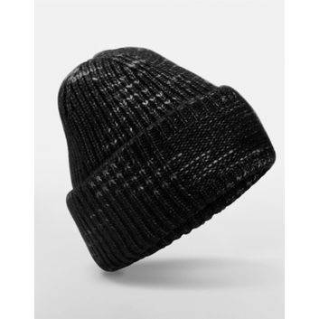 Beechfield Chunky Knitted Patch Beanie Midnight Haze
