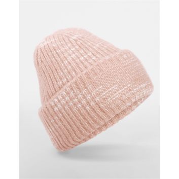 Beechfield Chunky Knitted Patch Beanie Strawberry Haze