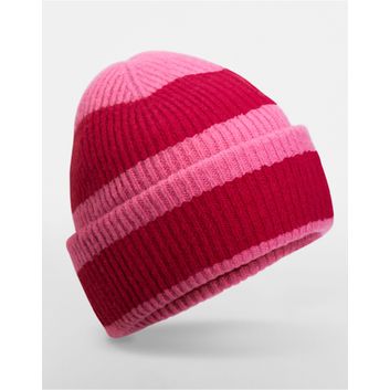 Beechfield Colour Block Beanie True Pink/Classic Red