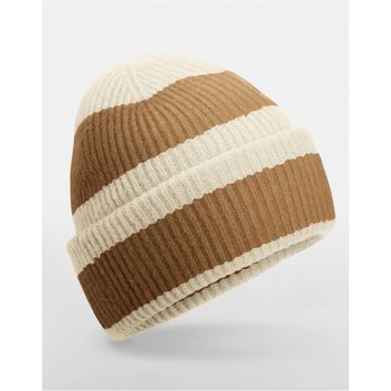 Beechfield Colour Block Beanie Vanilla/Biscuit