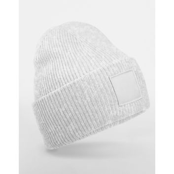 Beechfield Deep Cuffed Tonal Patch Beanie Cloudy Grey