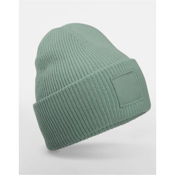Beechfield Deep Cuffed Tonal Patch Beanie Dusty Green