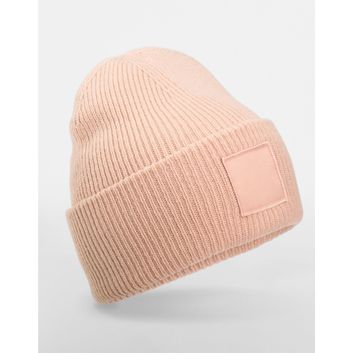 Beechfield Deep Cuffed Tonal Patch Beanie Peach