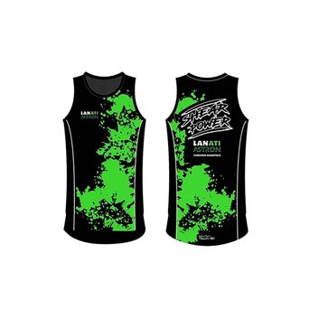 Lanati Astron Shearers Singlet Black/Lime Green alternative