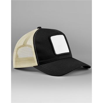 Beechfield Appliqué Patch 5 Panel Trucker Black/Stone