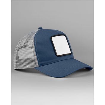 Beechfield Appliqué Patch 5 Panel Trucker Slate Blue/Light Grey