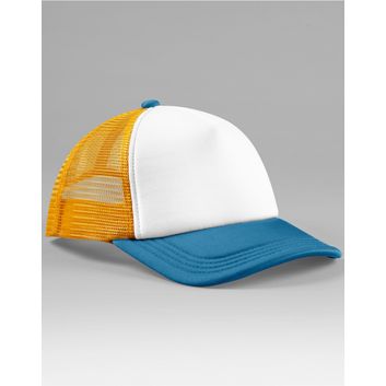 Beechfield Retro 5 Panel Trucker Sunflower/Heritage Blue