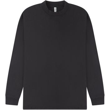 Casual Classics Ringspun Combed 180 Acid Wash Oversize Extended Neck Long Sleeve T-Shirt - Acid Black