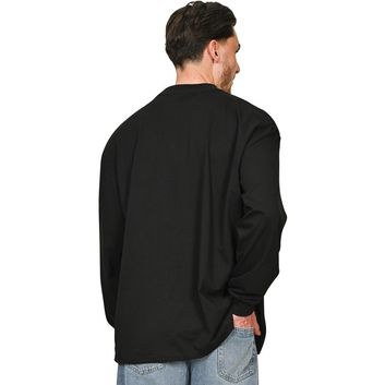 Casual Classics Ringspun Combed 180 Oversize Extended Neck Long Sleeve T-Shirt - Black alternative