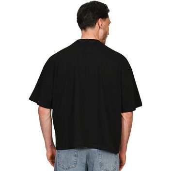 Casual Classics Ringspun Combed 220 Boxy Oversize Extended Neck T-Shirt - Black alternative