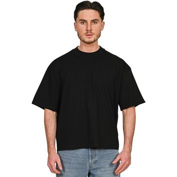 Casual Classics Ringspun Combed 220 Boxy Oversize Extended Neck T-Shirt - Black