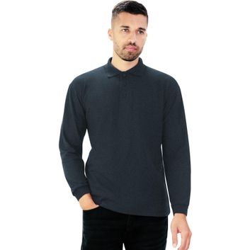 Casual Classics Classic Polycotton Long Sleeve Pique Polo 190gm - Dk Heather alternative
