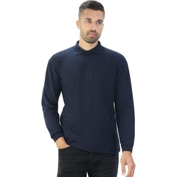 Casual Classics Classic Polycotton Long Sleeve Pique Polo 190gm - Navy Blue alternative