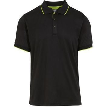 Regatta Professional Navigate Recycled Short Sleeve Polo - Black/Lime alternative