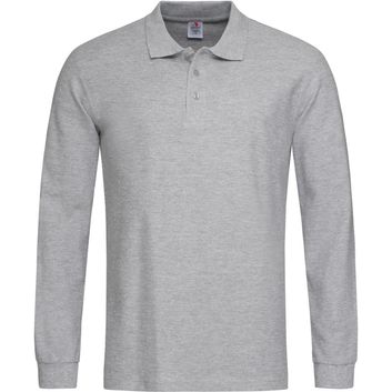 Stedman Classic Polo Long Sleeve 170 Mens - Grey Heather