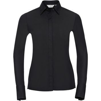 Russell Collection Fitted Ultimate Stretch Long Sleeve Shirt Ladies - Black alternative