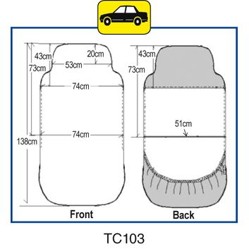 Tough Cover Car Seat Cover Front Blue alternative