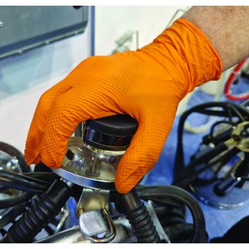 febra™ Pyramid Disposable Gloves, Standard Cuff, Orange (100Pk) alternative