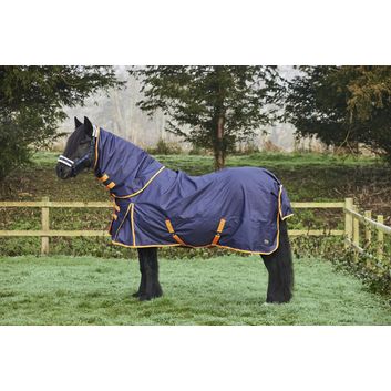 Firefoot Turnout Rug Zero Fill Detachable Neck Navy/Orange alternative