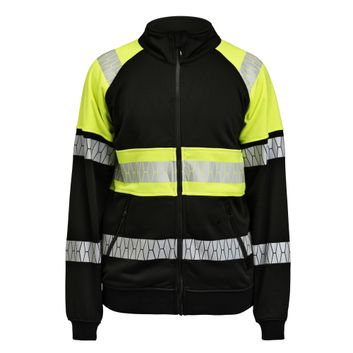 Jobman Sweatshirt Full-Zip Hi-Vis Black/Yellow
