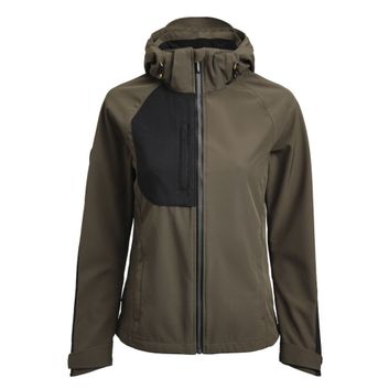 Jobman Women's Oxygen Softshell Jacket Olive Green/Black