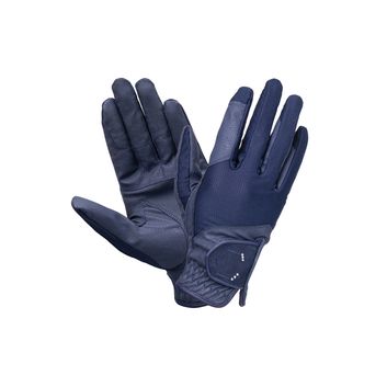 Coldstream Blakelaw Diamante Riding Gloves - Navy/Silver