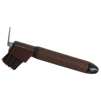 Coldstream Faux Leather Hoof Pick - Brown/Black alternative