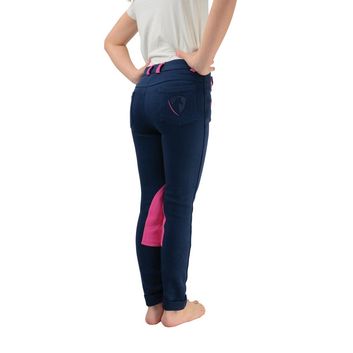 Hy Equestrian Belton Children's Jodhpurs - Navy/Pink alternative