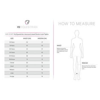 Hy Equestrian Children's Jesmond Jewel Denim Look Tights - Denim alternative