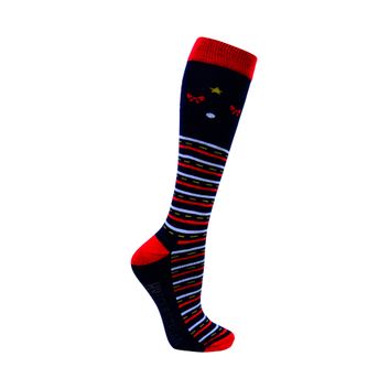 Hy Equestrian Christmas Decorations Socks (Pack of 3) - Navy/Red/Gold