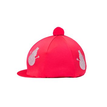 Hy Equestrian Christmas Snowman Hat Silk - Red/Silver