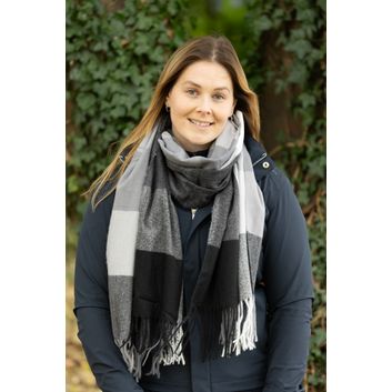 Hy Equestrian Cumbria Soft Touch Scarf - Black/White/Grey