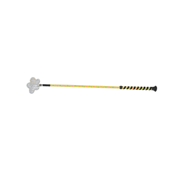 Hy Equestrian Daisy Maid Whip - Yellow/Silver/Pink &amp; Teal Flowers (Velvet Detail)