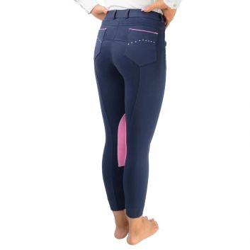 Hy Equestrian Darcy Diamante Mizs Jodhpurs - Navy/Pink alternative