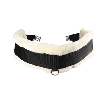 Hy Equestrian Detachable Faux Fur Elasticated Girth - Natural/Black