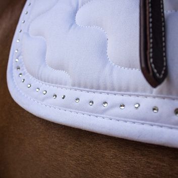 Hy Equestrian Diamante All Purpose Saddle Cloth - White