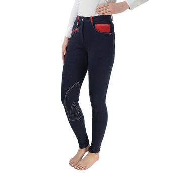 Hy Equestrian Diesel Ladies Jodhpurs - Navy/Red