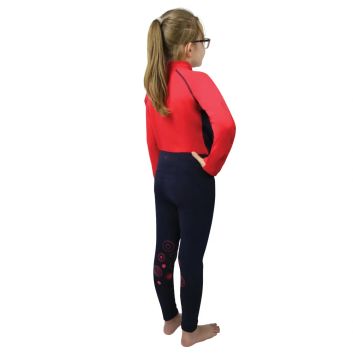 Hy Equestrian DynaMizs Ecliptic Riding Tights - Red/Navy alternative