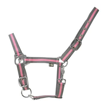 Hy Equestrian Economy Plus Two-Tone Head Collar - Grey/Baby Pink