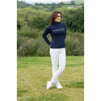 Hy Equestrian Elevate Allure Cross Neck Jumper - Navy