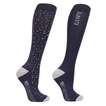 Hy Equestrian Elevate Allure Socks (Pack of 2) - Adult 4-8
