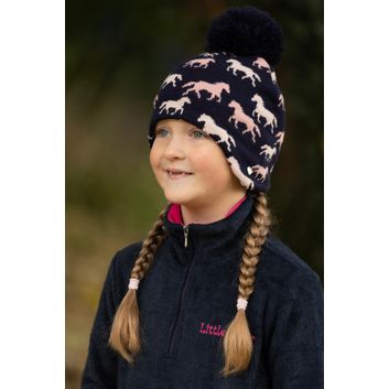 Hy Equestrian Flaine Children's Hat - Navy/Pink alternative