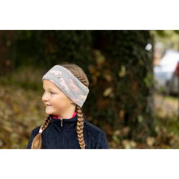 Hy Equestrian Flaine Children's Headband - Grey/Pink alternative