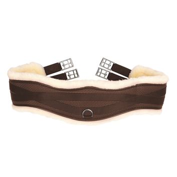 Hy Equestrian Fleece Lined GP/Jumping Contoured Girth - Brown/Natural alternative