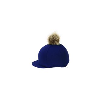 Hy Equestrian Hat Cover with Faux Fur Pom Pom alternative