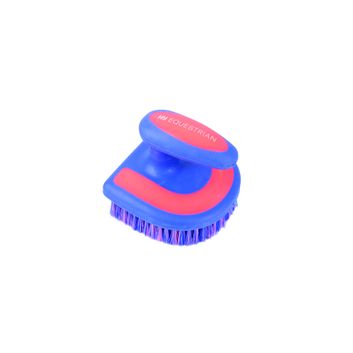 Hy Equestrian Horseshoe Brush - Blue/Pink