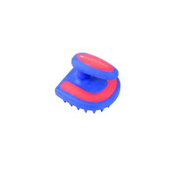 Hy Equestrian Horseshoe Massage Brush - Blue/Pink