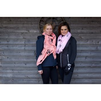 Hy Equestrian Ladies Balmoral Scarf - Pastel Pink/Pale Brown Print alternative