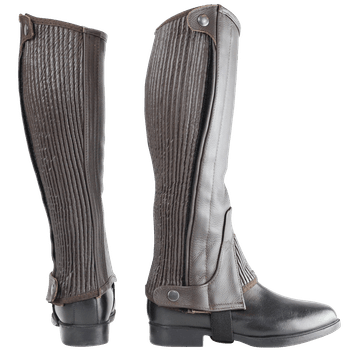 Hy Equestrian Leather Half Chaps - Brown alternative